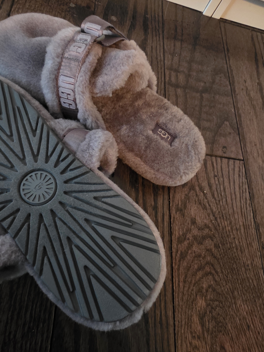 UGG Fluffita Slide Sandals in Gray - Picture 3 of 4